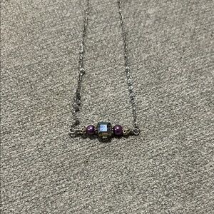 Elegant Silver and Purple Necklace Handmade